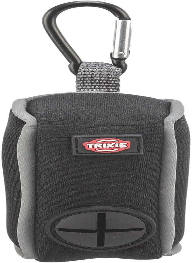 تريكسي موزع أكياس فضلات الكلاب من تريكسي - حامل متين من النيوبرين مع حلقة تعليق، يتضمن لفة واحدة من 20 كيسًا قابلاً للتحلل الحيوي، حل محمول للتخلص من النفايات أثناء نزهات الكلاب والأنشطة الخارجية والسفر - Image 2